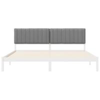 Bedframe met Gevoerd Hoofdgedeelte Lichtgrijs 200 x 200 cm - thumbnail