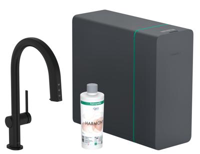 Hansgrohe Aqittura M91 Soda systeem 210, uittrekbare uitloop, 1jet, sBox, mat zwart