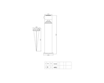 Zonnepaal - GALIX - G4585C - Hoge helderheid - Roestvrij staal met detector - H50 cm - 150 Lumen