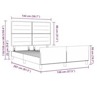 Bedframe met hoofdeinde Taupe 160 x 200 cm Stof - thumbnail