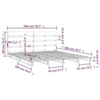 Bedframe zonder matras massief grenenhout 200x200 cm - thumbnail