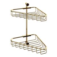 Hoekdraadkorf Hotbath Cobber Dubbel Wandmodel Gepolijst Messing Living Colours - thumbnail