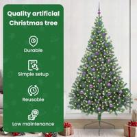 VidaXL Kunstmatig voorverlicht kerstboom met 300 led groen 240 cm pvc - thumbnail