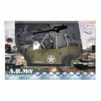 Toi-Toys Militaire soldier force jeep met wapens - thumbnail