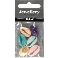 Creativ Company Schelpen, l: 20 mm, diverse kleuren, 6 stuk/ 1 doos - thumbnail