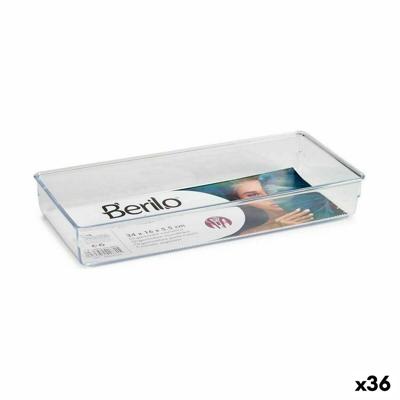 Multi-Functionele Organiser Berilo Transparant Plastic 15,5 x 5,5 x 34,5 cm 34,5 x 5,5 x 15,5 cm Multifunctioneel (36 Stuks)