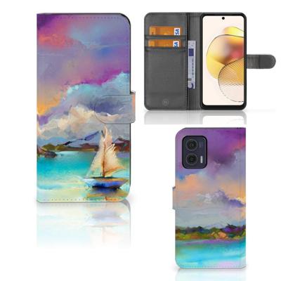 Hoesje Motorola Moto G73 Boat | Portemonnee hoesje Hoesje Motorola Moto G73 Boat | Portemonnee hoesje