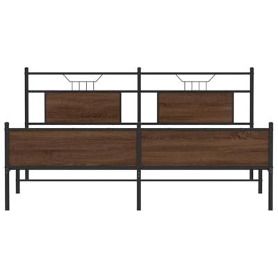 Bedframe zonder matras metaal bruin eikenkleur 180x200 cm