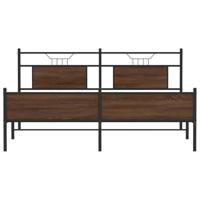 Bedframe zonder matras metaal bruin eikenkleur 180x200 cm - thumbnail