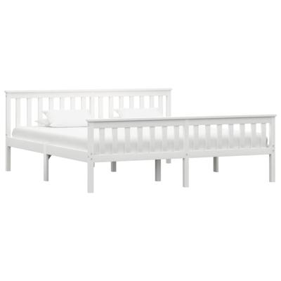 Bedframe massief grenenhout wit 180x200 cm