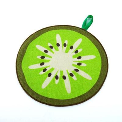 Soft Plush Kitchen Fabric Microfiber Hanging Washcloth Quick-Dry Hand Towel(Kiwi)