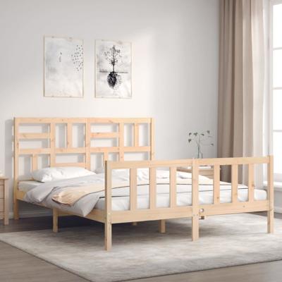 Bedframe zonder matras massief grenenhout 160x200 cm