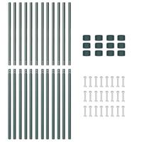 Hekpalen 12 pcs Groen 210 cm Poedergecoat staal - thumbnail