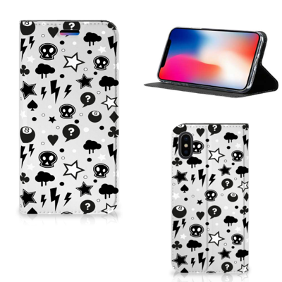Mobiel BookCase Apple iPhone X | Xs Silver Punk