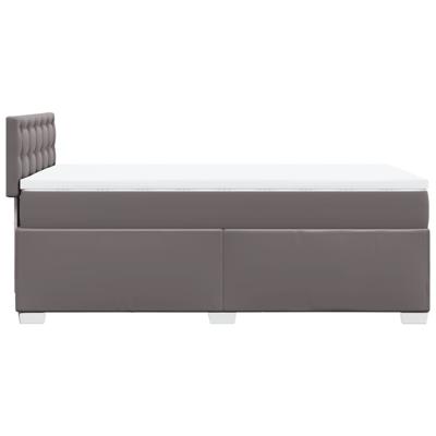 Boxspring met matras kunstleer grijs 90x200 cm