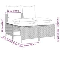 4-delige Loungeset met kussens poly rattan grijs - thumbnail