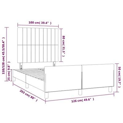 Bedframe met hoofdeinde fluweel roze 120x200 cm