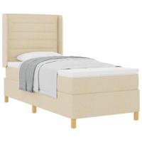Boxspringbed met matras met hoofdeinde Crème 90 x 190 cm Stof - thumbnail