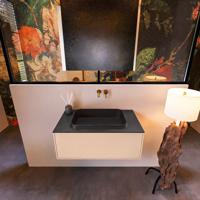 Badkamermeubelset Mondiaz Erin 80 cm met 1 Lade met RIDGE Wastafel Midden Urban Zonder Kraangaten Greeploos Mat Rosee - thumbnail