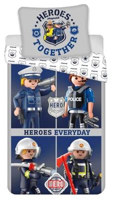 Playmobil Dekbedovertrek heroes everyday 140 x 200 cm Playmobil Dekbedovertrek heroes everyday 140 x 200 cm