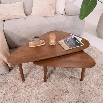 Sohome Organische Salontafel 'Yaden' Mangohout, Set van 2 stuks Sohome Organische Salontafel 'Yaden' Mangohout, Set van 2 stuks
