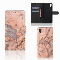 Sony Xperia XA1 Plus Bookcase Marmer Oranje - thumbnail
