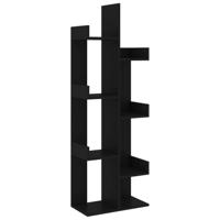 VidaXL Boekenkast 48x25,5x140 cm bewerkt hout zwart - thumbnail