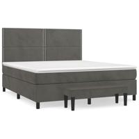 Boxspring met matras fluweel donkergrijs 160x200 cm - thumbnail