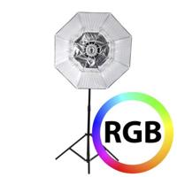 Falcon eyes rgb led lamp rx-782 met opvouwbare softbox 100 cm - thumbnail