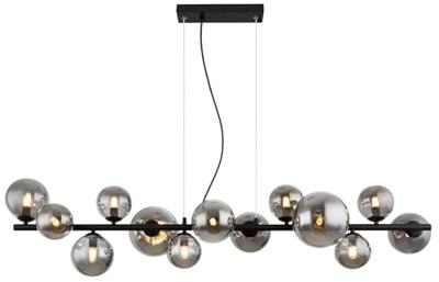 Globo Design hanglampRiha zwart met smoke glas - 56133-13H