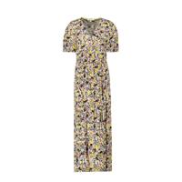 Garcia gebloemde wikkeljurk zwart/wit/geel/roze - thumbnail