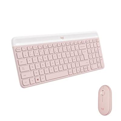 Logitech MK470 Slim Combo toetsenbord Inclusief muis RF Draadloos AZERTY Frans Roze