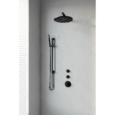 Thermostatisch Inbouwdoucheset Brauer Black 30cm Hoofddouche Wandarm Staafhanddouche op Glijstang Mat Zwart Thermostatisch Inbouwdoucheset Brauer Black 30cm Hoofddouche Wandarm Staafhanddouche op Glijstang Mat Zwart