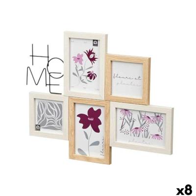 Fotolijsten Gift Decor Natuurlijk Metaal Hout MDF (8 Stuks)