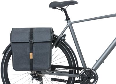 Basil urban dry dubbele fietstas - grijs, 50l