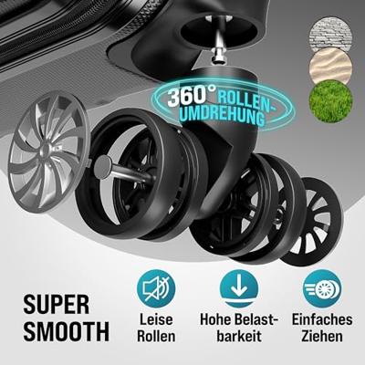 Reiskoffers Zwart 3-delig ABS met gratis accessoires