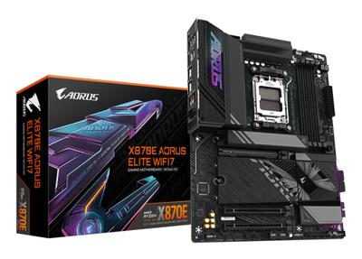 GIGABYTE x870e aorus elite wifi7 socket am5 moederbord (zwart, raid, 2.5gb-lan, wi-fi 7, bt, sound, atx)