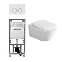 Villeroy & Boch Subway 2.0 Inbouwset met wandclosetpot wit softclose slimseat zitting afdekplaat sigma20 wit 0124005/0701131/ga91964/sw53743/ - thumbnail