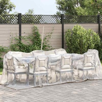VidaXL Doorzichtig zeildoek met zeilringen 2x5 m polyethyleen VidaXL Doorzichtig zeildoek met zeilringen 2x5 m polyethyleen