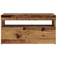 Tv-meubels met LED-verlichting 2 st bewerkt hout oud hout - thumbnail