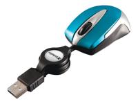 Verbatim Go Mini Muis USB Optisch Caribsch blauw 3 Toetsen 1000 dpi Met kabelroller - thumbnail