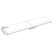 Tafelblad 220x50x(2-6)cm behandeld massief eikenhout lichtbruin - thumbnail