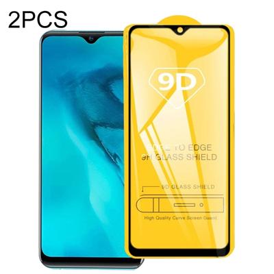 Voor Vivo Y11 2019 25 PCS 9D Full Glue Full Screen Tempered Glass Film