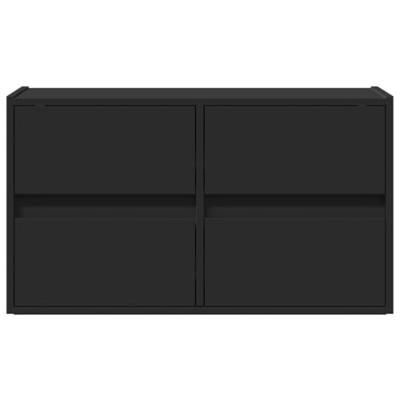 Tv-wandmeubel met LED-verlichting 80x31x45 cm zwart