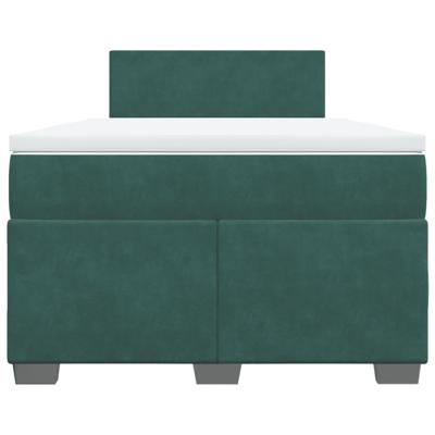 Boxspring met matras fluweel donkergroen 120x200 cm - thumbnail