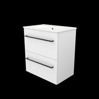 Basic-Line Start 39 Badkamermeubelset - Ondiep - 60 x 39 cm - Met Grepen - 2 Lades - Keramische Wastafel - 1 Kraangat - Ice White - thumbnail