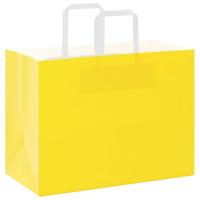 VidaXL Papieren zakken 250 st met hengsels 32x17x25 cm geel - thumbnail