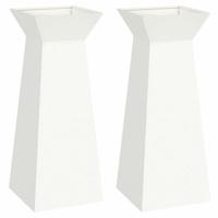 Pilaar Plantenbak 2 pcs Wit 40 x 40 x 100 cm Staal - thumbnail