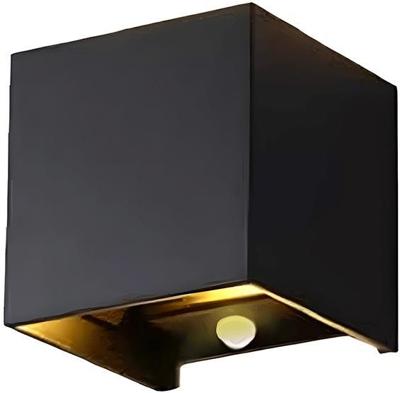 Enzo Led wandlamp 2x3w up&down vierkant zwart 2700k + sensor - 5082077