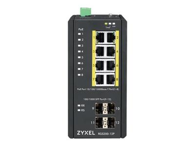 ZyXEL RGS200-12P Managed L2 Gigabit Ethernet (10/100/1000) Power over Ethernet (PoE) Zwart